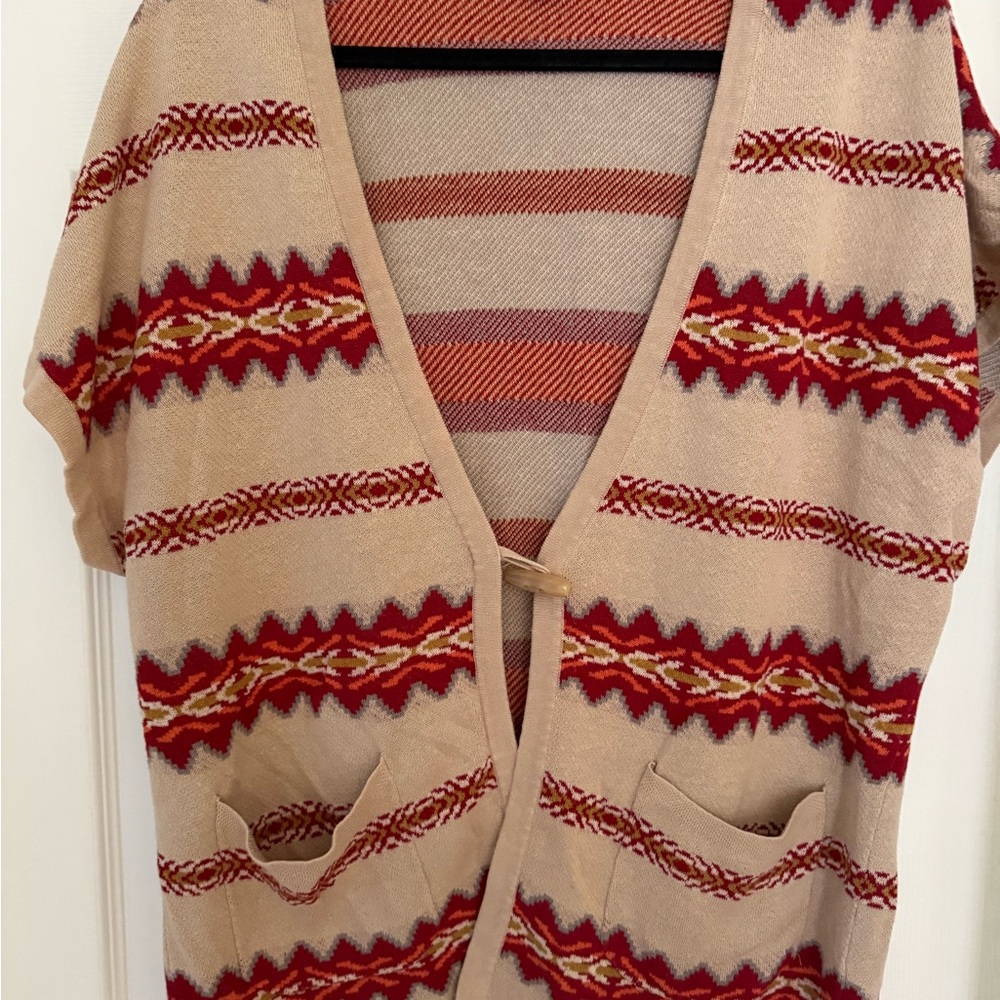 Pendleton Beige And Red Patterned Sweater - image 1